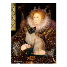 Queen- Seal Point Siamese cat Post Cards
