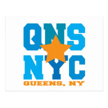 Queens, carte postale de bleu de NY
