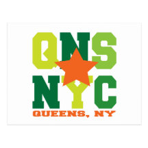 Queens, NY Green Postcard