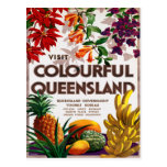Queensland Australia Vintage Travel Poster Post Card