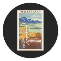 Queenstown New Zealand Round Sticker