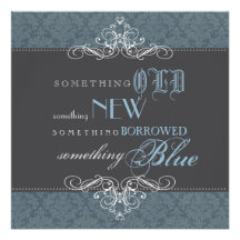 Quelque chose invitation nuptiale élégante bleue d