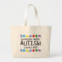 Quelqu'un avec l'autisme m'aime sacs en toile