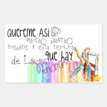 Quereme asi Piantao Rectangular Stickers