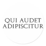 Qui Audet Adipiscitur Stickers