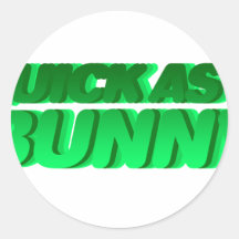 Quick As A Bunny - Rabbit Bunnies Fast Run Stickers