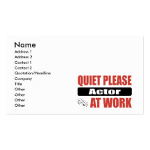 Quiet Please Actor At Work Business Cards