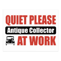 Quiet Please Antique Collector At Work Postcards