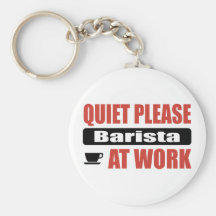 Quiet Please Barista At Work Keychain