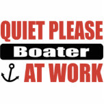 Quiet Please Boater At Work photo sculptures