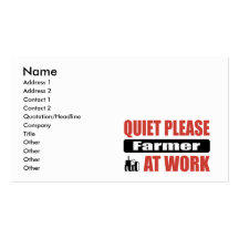 Quiet Please Farmer At Work Business Card Template