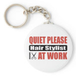 Quiet Please Hair Stylist At Work keychains