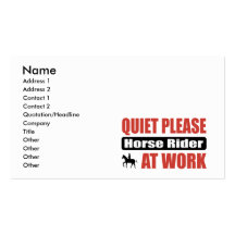 Quiet Please Horse Rider At Work Business Card