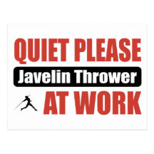 Quiet Please Javelin Thrower At Work Post Card