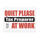 Quiet Please Tax Preparer At Work postcards
