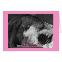 quiet the baby is sleeping card