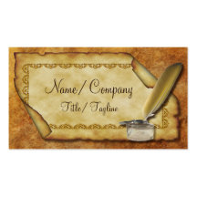 Quill Pen and Parchment Business Card