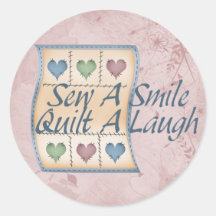 Quilt a Laugh Round Sticker