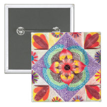 Quilt Art by Skinny Bones Pinback Button