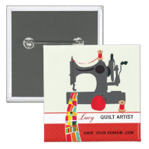 Quilt Craft Artist Name tag Buttons