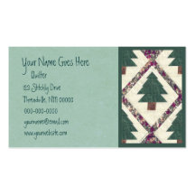 Quilted Pine Tree Business Card Template