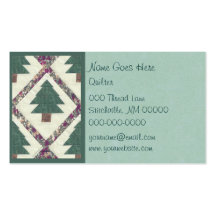 Quilted Pine Tree Business Cards