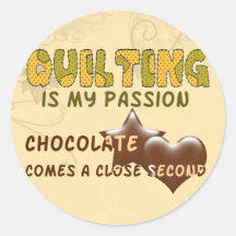 Quilting Passion Round Stickers