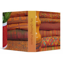 Quilting Projects Template Binder, Orange Fabric binders