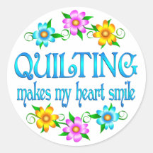 Quilting Smiles Round Stickers