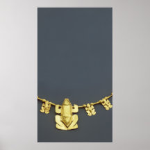 Quimbaya necklace with frogs, from Colombia Poster