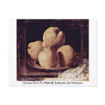 Quince On A Tin Plate By Zurbaran De Francisco Postcards