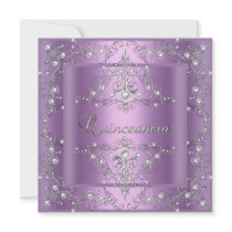 Quinceanera 15th Birthday Party Lilac Pearl Custom Announcement