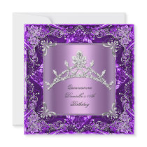 Quinceanera 15th Birthday Party Purple Lilac Announcements