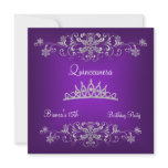 Quinceanera 15th Purple Black Diamond Tiara invitations