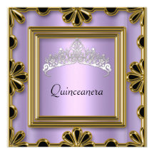 Quinceanera Birthday Party  Purple 4 Personalized Announcement