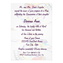 Quinceanera Colourful Butterfly Custom Invites