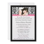 Quinceanera Fushcia Damask Pink and Black
