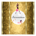 quinceañera Gold Invitation