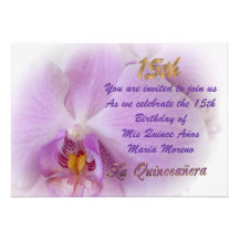 Quinceanera invitation 15th Birthday orchid