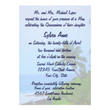 Quinceanera Palm Tree by Beach Custom Announcement