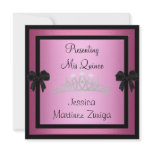 Quinceanera Pink Black Jewel Tiara Formal 1 invitations