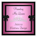 Quinceanera Pink Black Jewel Tiara Formal 1 Custom Announcements
