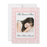 Quinceanera Pink Damask Soft Pink and White invitations