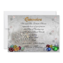 Quinceanera tiara invitation