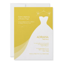 Quinceañera Vestido amarillo Invitaciones Personalized Announcements