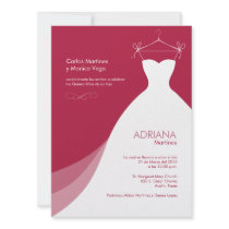Quinceañera Vestido rojo Invitaciones Invite