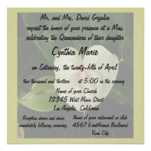 Quinceanera White Anthurium Announcements