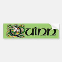Quinn Celtic Dragon Bumper Sticker
