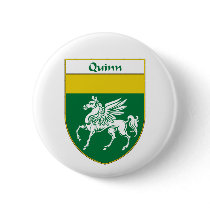Quinn Coat of Arms/Family Crest Pinback Button