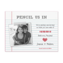 Quirky Note Photo Save The Date Card Postcards